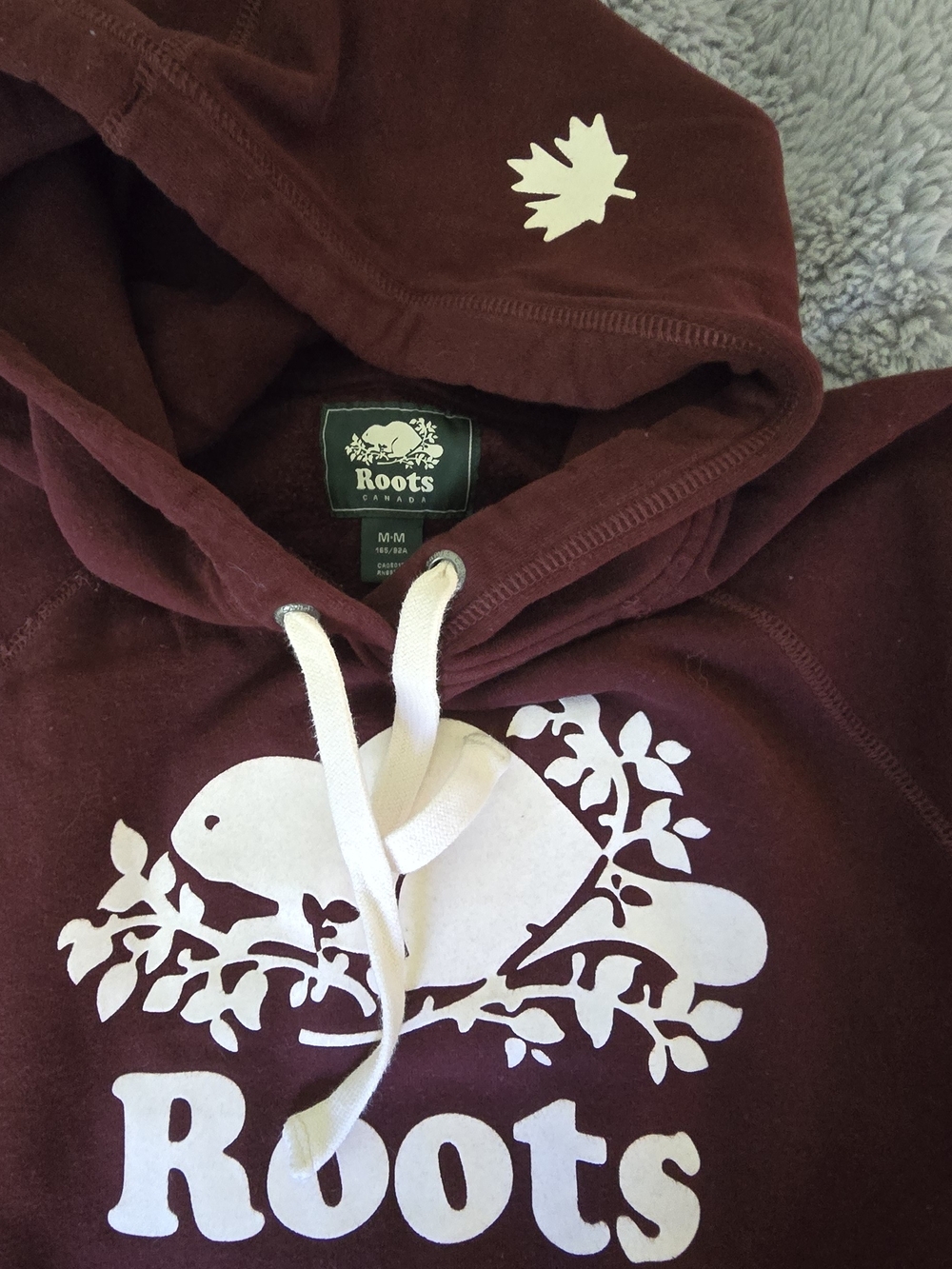 Roots Maroon Hoodie Sweater with White Logo